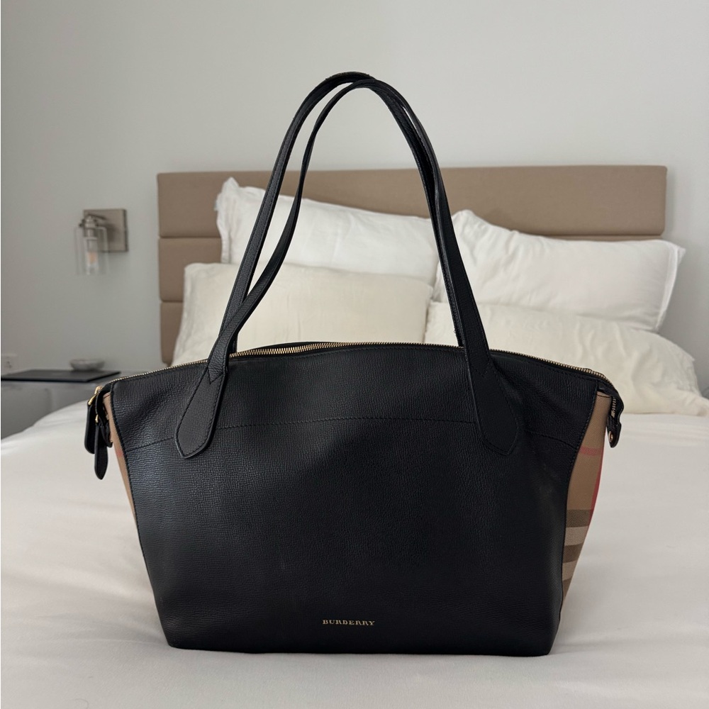 Burberry Black and Tan Tote Bag